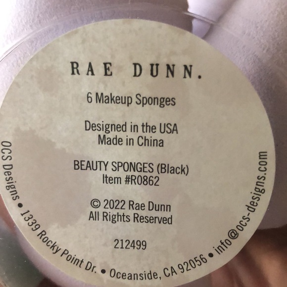 RAE DUNN 6 BEAUTY SPONGES IN A GLASS JAR - Picture 4 of 5